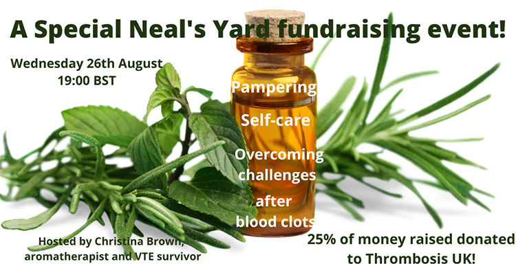 Chrissie is hosting a Neal's Yard online session in aid of Thrombosis UK!
