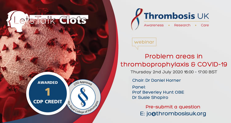Webinar: Problem areas in thromboprophylaxis and COVID-19