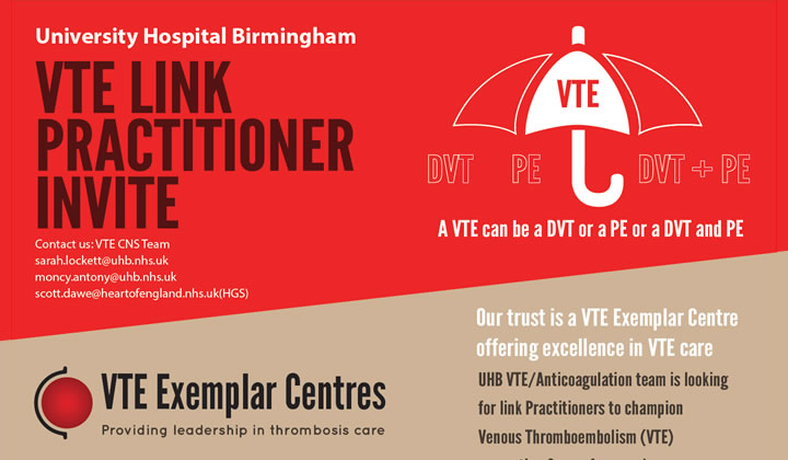 University Hospital Birmingham - VTE Link Practitioner invite