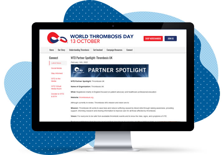 Thrombosis UK features in the very first World Thrombosis Day ‘Partner Spotlight’.
